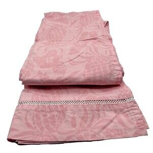 Lilly Pulitzer Pottery Barn Pink Pineapple FULL Flat Sheet Rare Retired